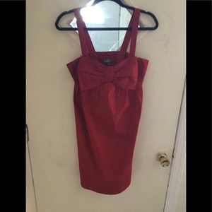 Cotton midi dress with big bow